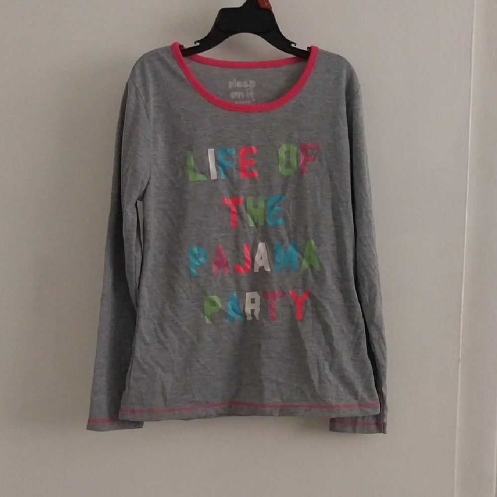 Sleep On It Gray Long Sleeve Tee with Colorful Print